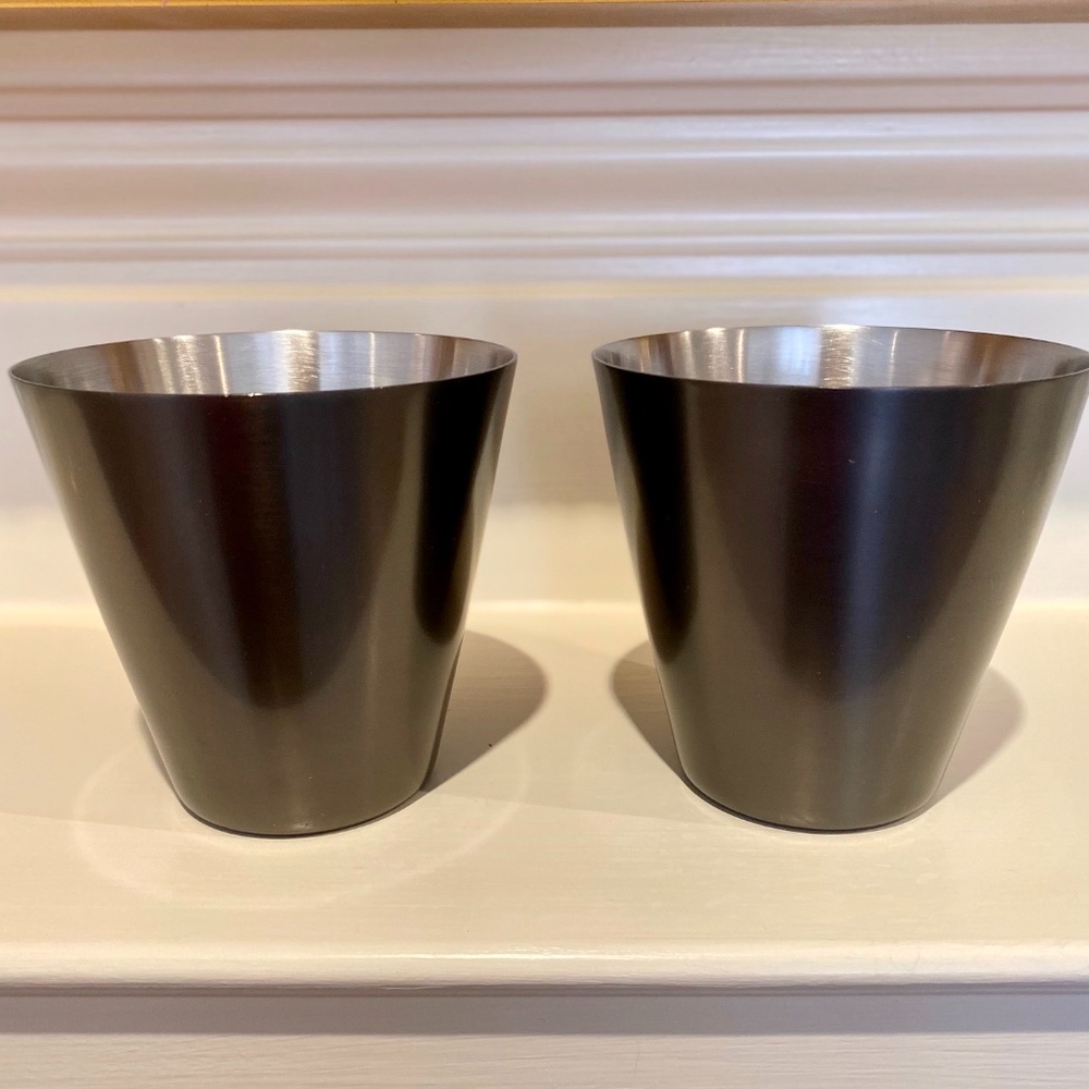 SLATE GREY METAL CUPS 12 OZ.- 1 PAIR